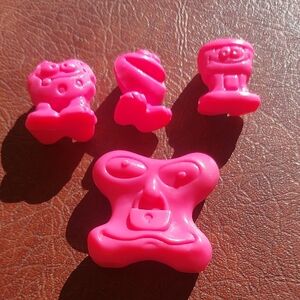 Vintage GoGo's Crazy Bones Lot (4) - McDonald's Monster & Classic Figures - PINK